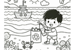 Beach Cleanup Boy